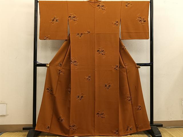 平和屋着物■上質な小紋　作家物　梅花文　金彩　正絹　逸品　BAAY0091mz
