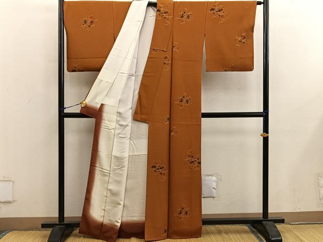 平和屋着物■上質な小紋　作家物　梅花文　金彩　正絹　逸品　BAAY0091mz