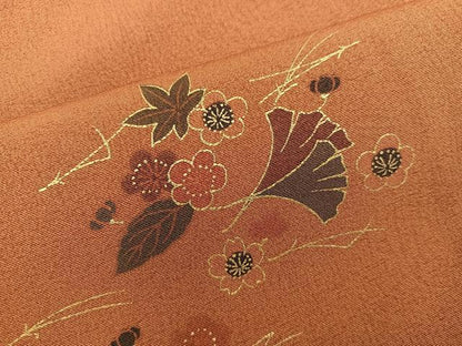 平和屋着物■上質な小紋　作家物　梅花文　金彩　正絹　逸品　BAAY0091mz