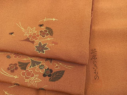 平和屋着物■上質な小紋　作家物　梅花文　金彩　正絹　逸品　BAAY0091mz