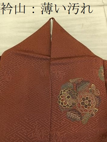 平和屋着物■上質な小紋　菊花文　金彩　正絹　逸品　BAAY0095mz