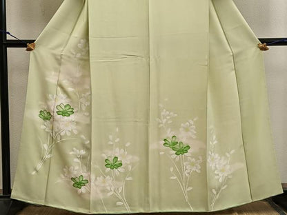 平和屋着物■訪問着　駒刺繍　枝花文　暈し染め　正絹　逸品　BAAY0097mz