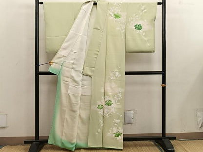 平和屋着物■訪問着　駒刺繍　枝花文　暈し染め　正絹　逸品　BAAY0097mz