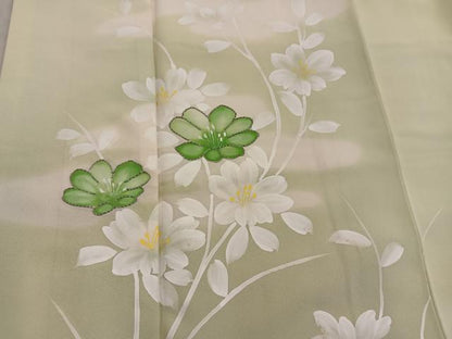 平和屋着物■訪問着　駒刺繍　枝花文　暈し染め　正絹　逸品　BAAY0097mz