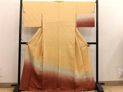 平和屋着物■訪問着　草花地紋　暈し染め　正絹　逸品　BAAY0098mz