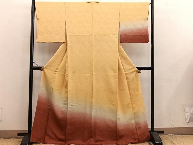 平和屋着物■訪問着　草花地紋　暈し染め　正絹　逸品　BAAY0098mz