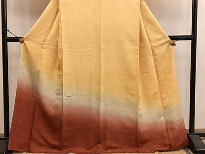 平和屋着物■訪問着　草花地紋　暈し染め　正絹　逸品　BAAY0098mz