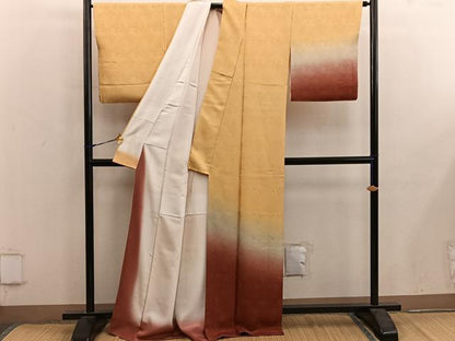 平和屋着物■訪問着　草花地紋　暈し染め　正絹　逸品　BAAY0098mz