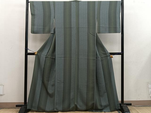 平和屋着物■上質な小紋　幾何学間道　正絹　逸品　BAAY0105mz