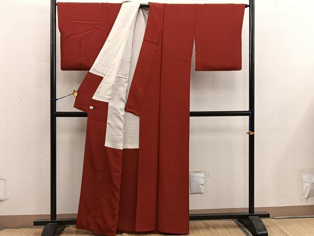 平和屋着物■上質な色無地　栗梅色　鈴乃屋扱い　正絹　逸品　BAAY0106mz