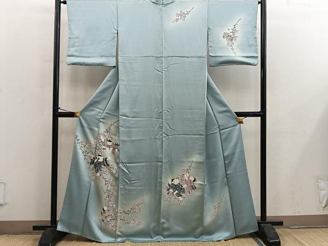 平和屋着物●訪問着　童子花文　暈し染め　正絹　逸品　BAAY0110mz