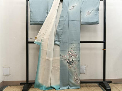 平和屋着物●訪問着　童子花文　暈し染め　正絹　逸品　BAAY0110mz