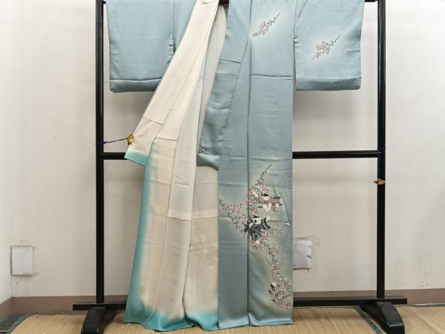 平和屋着物●訪問着　童子花文　暈し染め　正絹　逸品　BAAY0110mz