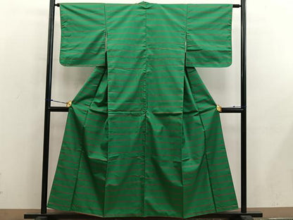 平和屋着物■本場縞大島紬　横段文　正絹　逸品　BAAY0112mz