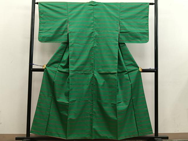 平和屋着物■本場縞大島紬　横段文　正絹　逸品　BAAY0112mz