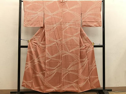 平和屋着物■上質な小紋　絞り　幾何学文様　正絹　逸品　BAAY0114mz