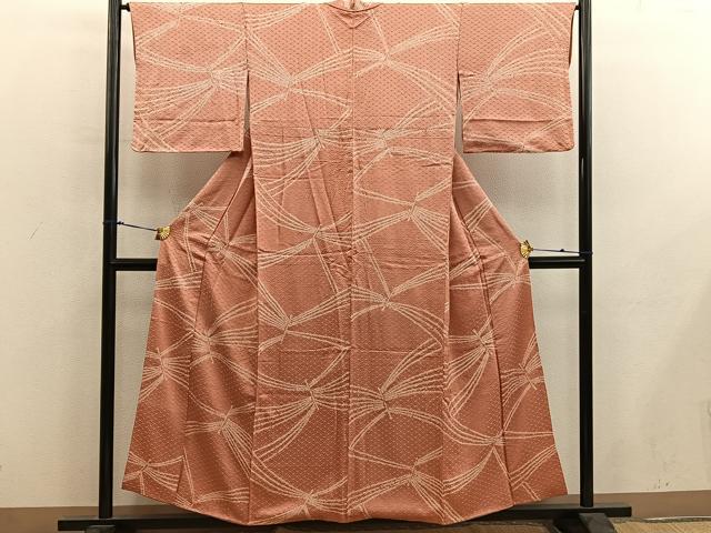 平和屋着物■上質な小紋　絞り　幾何学文様　正絹　逸品　BAAY0114mz