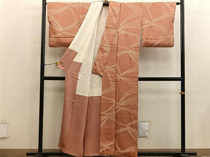 平和屋着物■上質な小紋　絞り　幾何学文様　正絹　逸品　BAAY0114mz