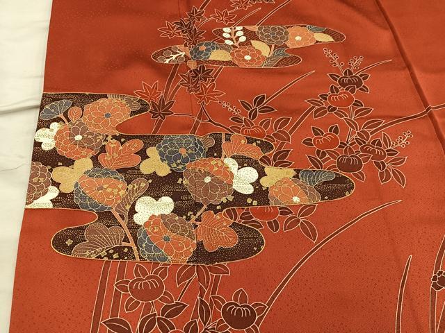 平和屋着物■訪問着　駒刺繍　菊花文　金彩　正絹　逸品　BAAY0115mz