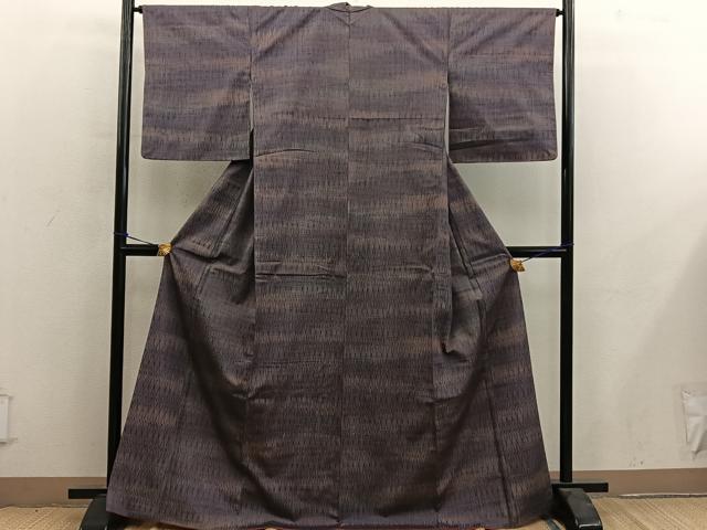 平和屋着物■上質な紬　幾何学文様　正絹　逸品　BAAY0116mz