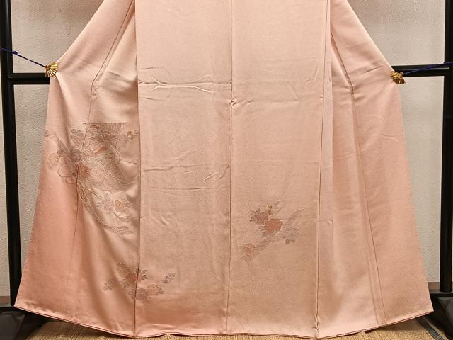 平和屋着物■訪問着　総刺繍　スワトウ刺繍　飛鶴花文　正絹　逸品　BAAY0117mz