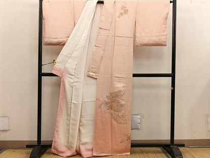 平和屋着物■訪問着　総刺繍　スワトウ刺繍　飛鶴花文　正絹　逸品　BAAY0117mz