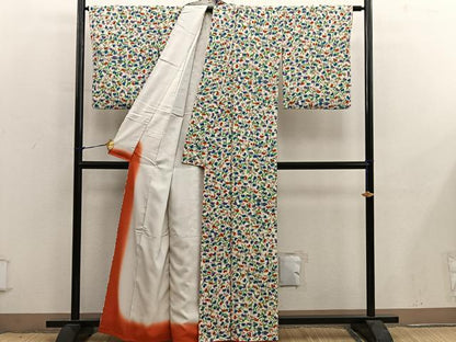 平和屋着物■上質な小紋　草花文　正絹　逸品　BAAY0120mz