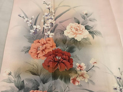 平和屋着物■訪問着　作家物　手描き　牡丹花文　暈し染め　正絹　逸品　BAAY0121mz