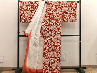 平和屋着物■上質な小紋　型染め　亀甲花文　正絹　逸品　BAAY0123mz