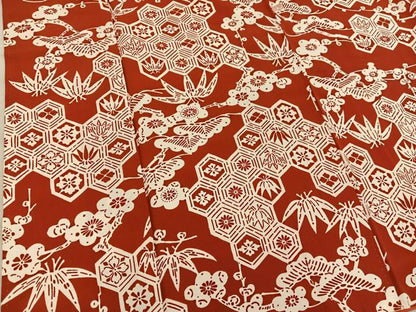 平和屋着物■上質な小紋　型染め　亀甲花文　正絹　逸品　BAAY0123mz