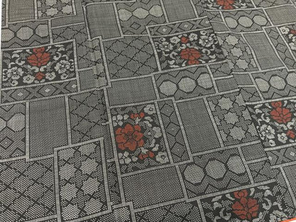 平和屋着物■本場大島紬　7マルキ　草花文　正絹　逸品　BAAY0125mz
