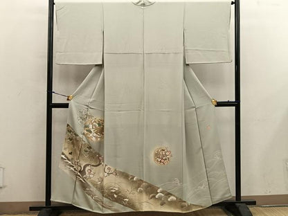 平和屋着物■豪華色留袖　作家物　駒刺繍　飛鶴花文　暈し染め　金彩　正絹　逸品　BAAY0126mz