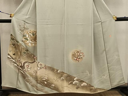 平和屋着物■豪華色留袖　作家物　駒刺繍　飛鶴花文　暈し染め　金彩　正絹　逸品　BAAY0126mz