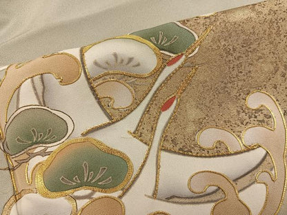 平和屋着物■豪華色留袖　作家物　駒刺繍　飛鶴花文　暈し染め　金彩　正絹　逸品　BAAY0126mz