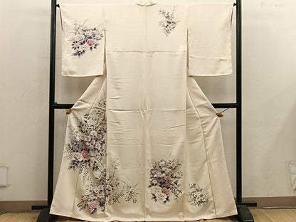 平和屋着物■訪問着　手描き　牡丹花文　正絹　逸品　BAAY0129mz