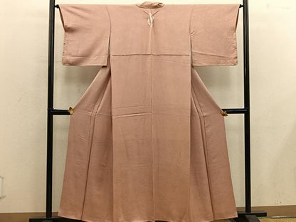 平和屋着物■上質な色無地　霞地紋　櫨染色　正絹　逸品　BAAY0130mz