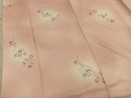 平和屋着物●上質な小紋　草花文　地紋起こし　暈し染め　正絹　逸品　BAAY0132mz