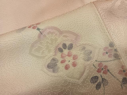 平和屋着物●上質な小紋　草花文　地紋起こし　暈し染め　正絹　逸品　BAAY0132mz