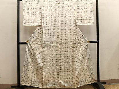 平和屋着物■上質な小紋　幾何学文様　正絹　逸品　BAAY0135mz
