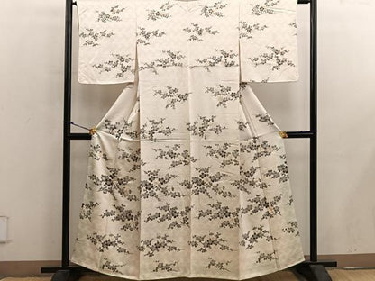平和屋着物■訪問着　枝梅文　金彩　正絹　逸品　BAAY0138mz