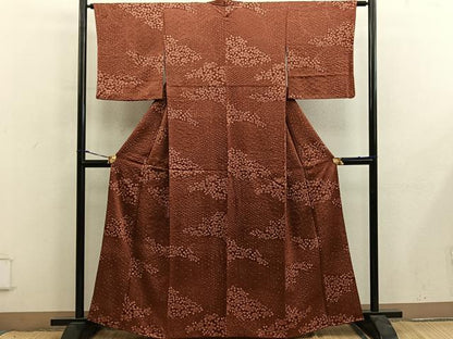 平和屋着物■上質な小紋　草花文　正絹　逸品　BAAY0140mz