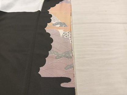 平和屋着物■豪華黒留袖　花車文　金彩　正絹　逸品　BAAY0141mz