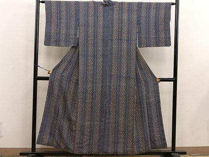 平和屋着物■上質な小紋　型染め　草花文　正絹　逸品　BAAY0146mz