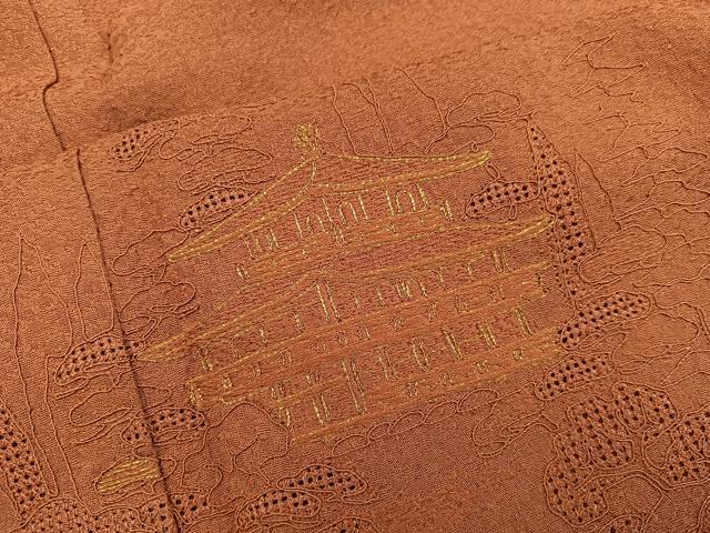 平和屋着物■訪問着　スワトウ刺繍　風景文　正絹　逸品　BAAY0152mz