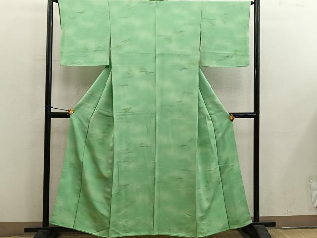 平和屋着物■上質な小紋　枝葉文　暈し染め　正絹　逸品　BAAY0154mz