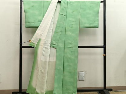 平和屋着物■上質な小紋　枝葉文　暈し染め　正絹　逸品　BAAY0154mz