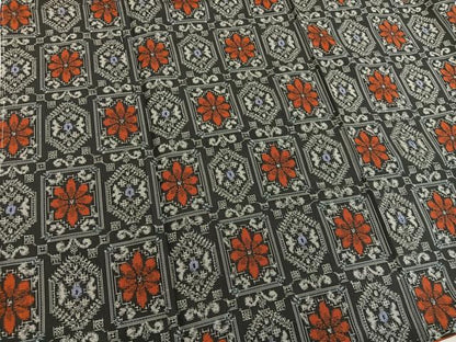 平和屋着物■本場村山大島紬　アンサンブル　草花文　正絹　逸品　BAAY0156mz
