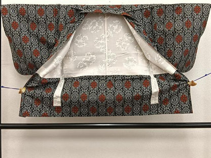 平和屋着物■本場村山大島紬　アンサンブル　草花文　正絹　逸品　BAAY0156mz
