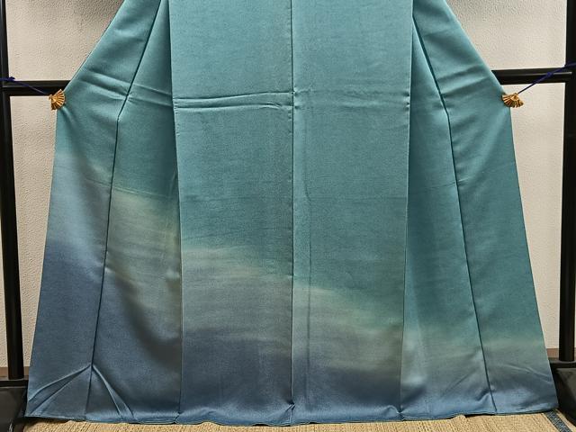 平和屋着物●訪問着　江戸小紋　鮫小紋柄　暈し染め　正絹　逸品　BAAY0158mz