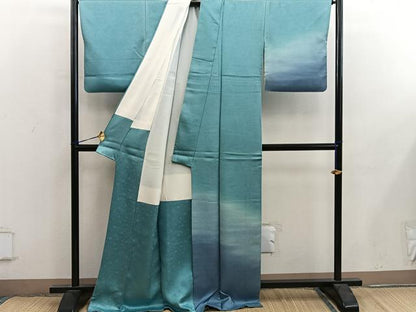 平和屋着物●訪問着　江戸小紋　鮫小紋柄　暈し染め　正絹　逸品　BAAY0158mz